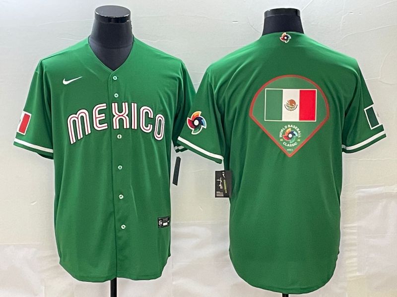 Men 2023 World Cub Mexico Blank green Nike MLB Jersey9